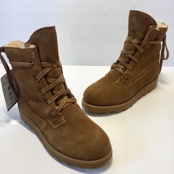 BearPaw Other - BEARPAW Suede Lace-up Wool Blend Snow wedged boots